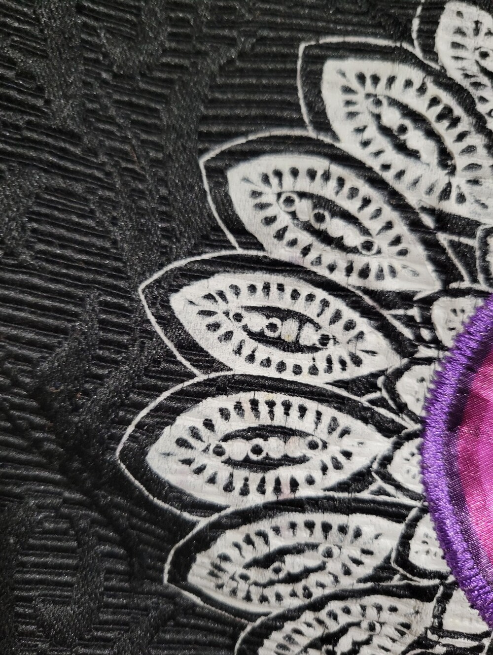 Desigual Girls 5/6 Y Black Embossed Designer Pea Coat Embroidered Flawed - Picture 16 of 16